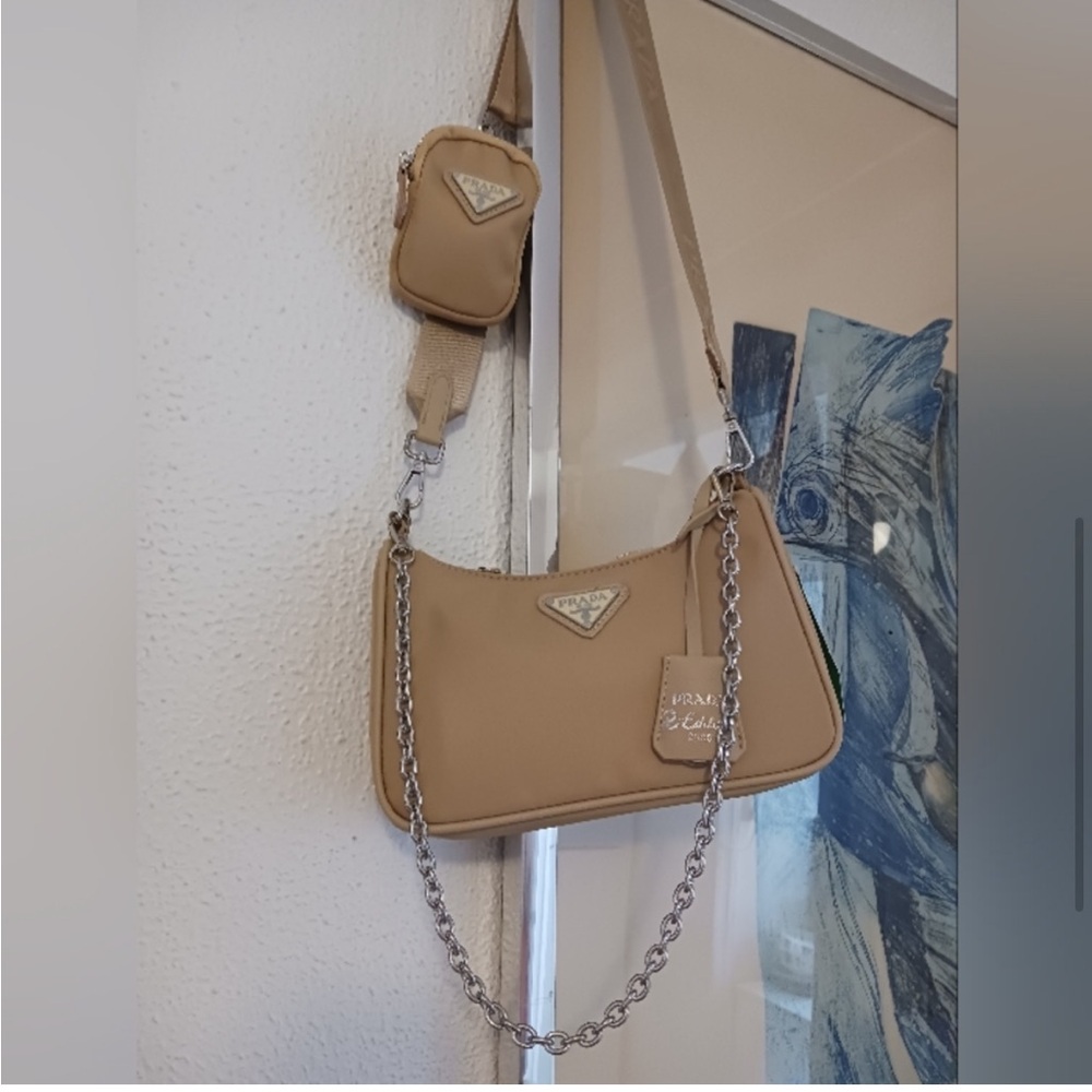 Prada Beige Crossbody Bag with Chain